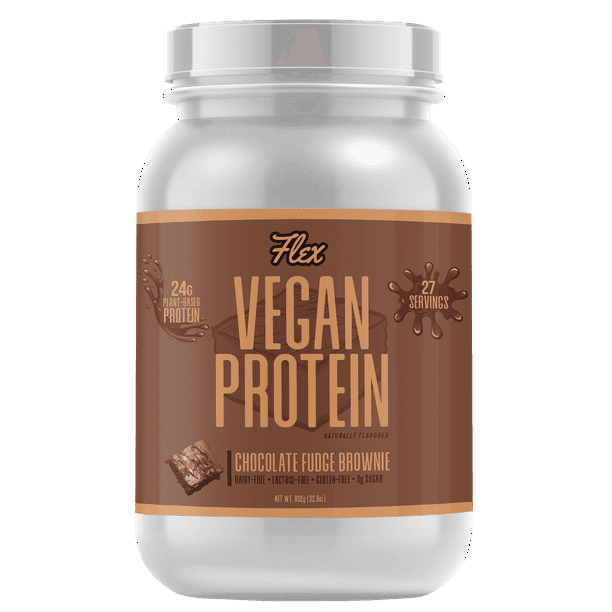 Flex Brands Keto Friendly, Chocolate Fudge Brownie Vegan Protein Powder