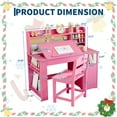 thumbnail image 2 of Ensemble Moderne de Bureau et Chaise pour Enfants, Ensemble Multifonction en Bois de Table et Chaise pour Enfants avec Plateau Inclinable, Huche et Armoire de Rangement pour la Maison et l'École, 2 of 7