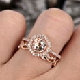 thumbnail image 7 of 10mm 4.75 Carat Round Cut Morganite Engagement Ring Set Diamond Moissanite in 10k Rose gold, 7 of 7