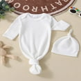thumbnail image 3 of 2 Pcs Nouveau-Né Bébé Fille Garçon Rentrant à la Maison Robe Nouée Unisexe Tenue de Sommeil Pyjama, 3 of 6