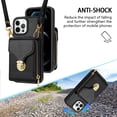thumbnail image 3 of Allytech Case for iPhone 11 Pro Max, [Large Capacity] Wallet Case with Card Slots & Zipper Pocket, Premium PU Leather Metal Snap Kickstand Shockproof Case with Shoulder Strap, Black, 3 of 7