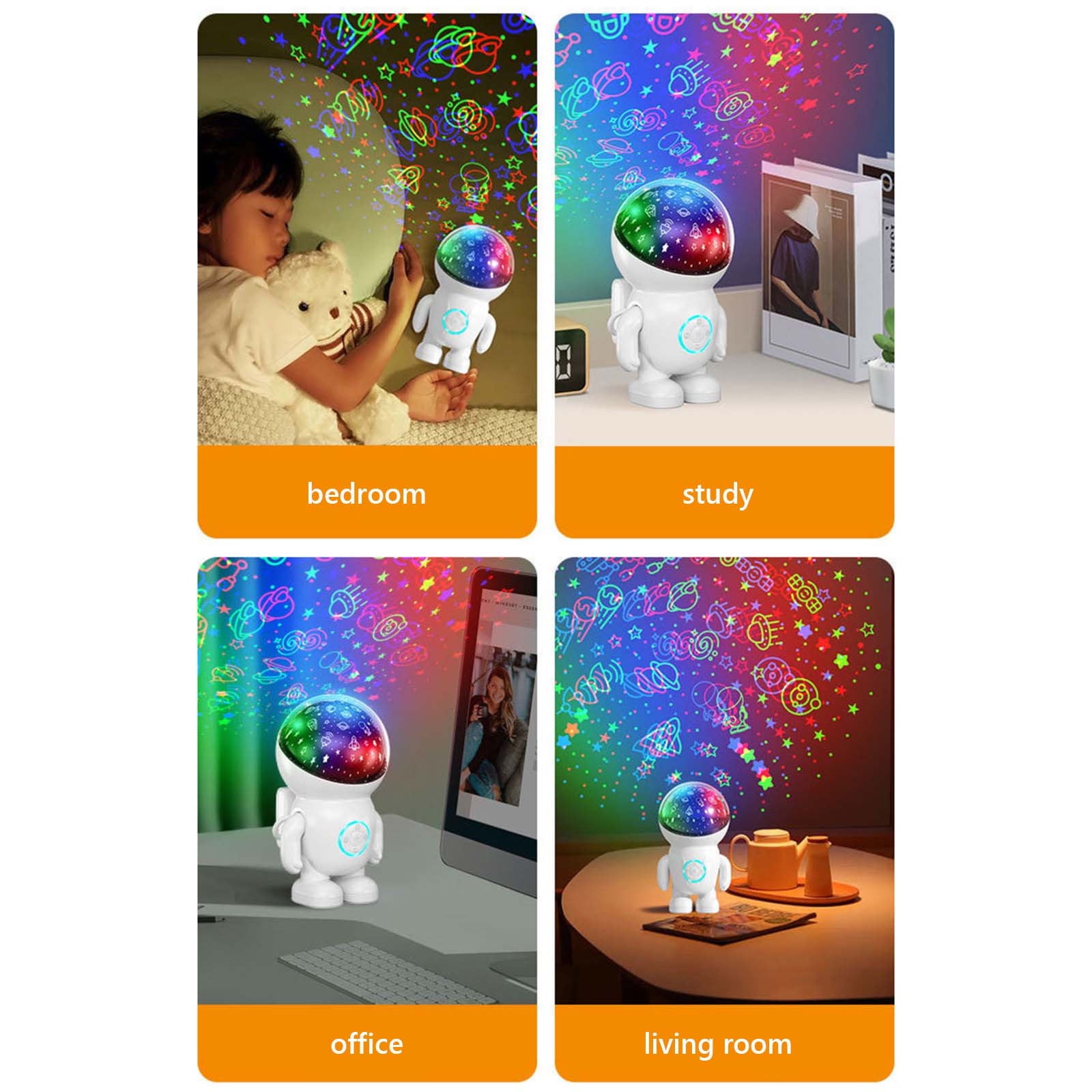 Gnmfd Astronaut Starry Sky Projection Night Light LED Bedroom Sleep Romantic Nebula Projector with Remote Timer for Bedroom Living Room Movie Date Party Night Lights Plug Into Wall LED Lights