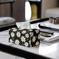 thumbnail image 5 of FUIALDOLG Tissue Box Cover PU Leather, White Daisy Waterproof Rectangular Car Tissue Holder Storage for Bathroom Vanity, Countertops, Dressers, Night Stand, Parlors and Offices, 5 of 7