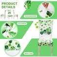 thumbnail image 3 of 6 Pcs St Patricks Day Dining Chair Covers Protector Stretchable Washable Seat Cushion Slipcover Green Clover Chair Seat Cover for St Patricks Day Kitchen Hotel Office Party Wedding Restaurant Decor, 3 of 6