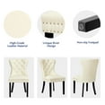 thumbnail image 4 of Subrtex Modern PU Leather Dining Chairs Set of 2, Wingback with Button Tufted Back & Nailhead Trim, White, 4 of 7