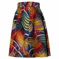thumbnail image 4 of Bintarealwax Women's African Print Skirt High Waist Ankara Flare Pleated Short Skirt Casual Dashiki, 4 of 4