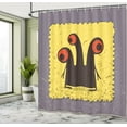 thumbnail image 5 of Ambesonne Abstract Shower Curtain, Trippy Creature Eyes, 69"Wx70"L, Warm Taupe Yellow, 5 of 5
