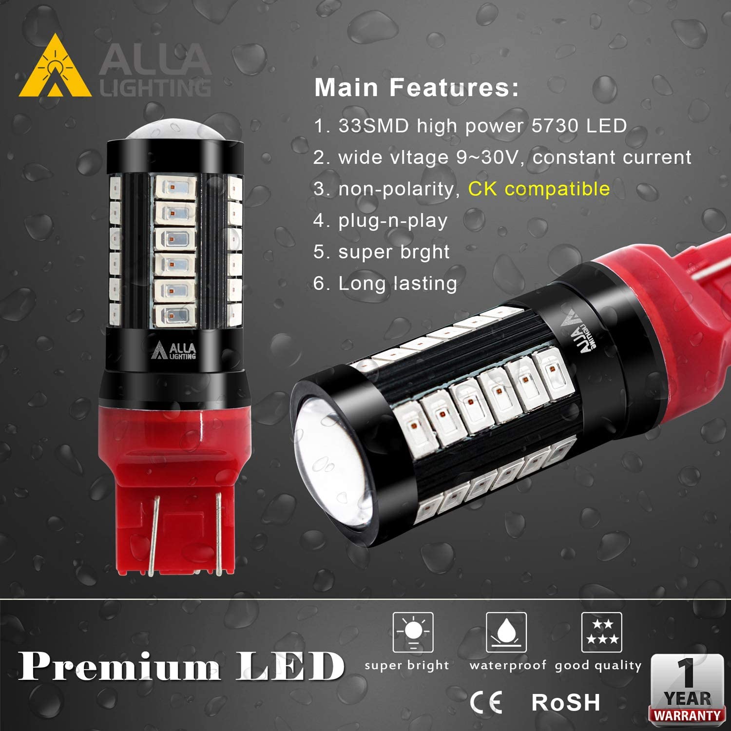 AUXITO 7443/7440 LED Reverse Light Bulbs – White 6000K, Canbus Error Free, 2800 Lumens, Pack Of 2