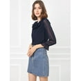 thumbnail image 2 of INSPIRE CHIC Women's Ruffle Neck Polka Dots Sheer Chiffon Blouse, 2 of 4