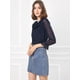 thumbnail image 2 of Blusa Allegra K Gasa Transparente Lunares Cuello Con Volantes Botón Frontal Para Mujer Azul Oscuro S, 2 of 6