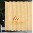 thumbnail image 4 of Ambesonne Retro Shower Curtain, Retro Savannah Wild Giraffes, 69"Wx84"L, Orange Cream, 4 of 5