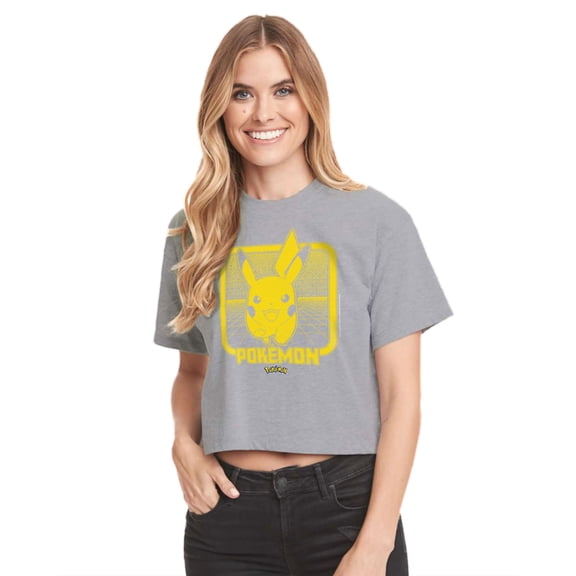 Pokémon - Pokémon Battle - Juniors Cropped Cotton Blend T-Shirt