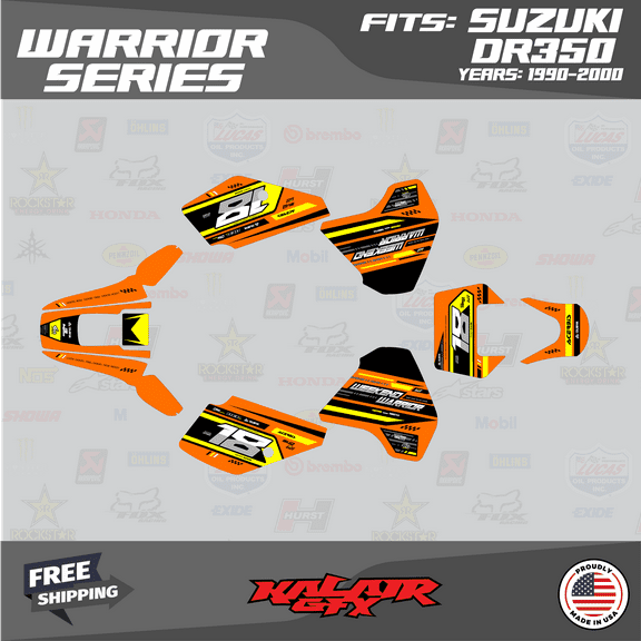Kalair GFX Graphics Kit for Suzuki DR350 (1990-2000) Warrior Series