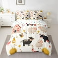 thumbnail image 3 of Homewish Funny Farm Cow Twin Bedding Sets 7-Piece for Kids, Kawaii Rustic Sheep Bedding Comforter Set, Cartoon Lodge Cabin Reversible Sheet Sets, Super Cozy Room Decor, 3 of 8