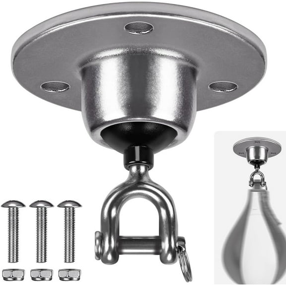 MetalM Speed Bag Swivel - Stainless Steel Speedbag Swivel with 360° Rotation - Boxing Bearing Swivel for Punching Bag - Easy Setup On Hanging Punching Speed Bag Platform Stand