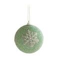 thumbnail image 4 of Hometravel Flocked Christmas Balls, 8cm Green Foam Christmas Tree Ornaments, Multiple Style Holiday Decor Set for Tree, Party, Seasonal Display, 4 of 6
