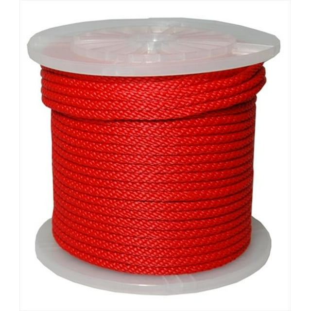 375 in. x 300 ft. Solid Braid Propylene Multifilament Derby Rope in Red