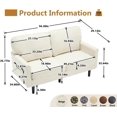 thumbnail image 2 of Small Loveseat Sofa,56" Comfy 2 Seater Couch Upholstered Love Seat for Small Space,Mid Century Modern Couches for Living Room, Bedroom, Office, Apartment, 2 of 7