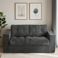 thumbnail image 3 of BYBYME Bean Bag Chair Sofa for Adults,Giant Large Loveseat Boneless Couch with Tufted Cushion & Backrest,Comfy Chair Lazy Sofa for Bedroom Living Room,Dark Grey, 3 of 8