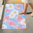 thumbnail image 2 of Yayeee Bath Rug for Bathroom Floor Non Slip Contour Fluffy Soft Absorbent Mat, 20"x24", Pink Daisy, 2 of 7