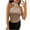 Khaki1, variant on JGGSPWM Women's Casual Halter Crop Top Ribbed Knit Tank Top Criss Cross Fitting Tee Pink L