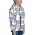 thumbnail image 5 of Naloa Happy Snowmen Snowfall Teenage Zipper Hoodie, Long Sleeve Zip Up Hoodies Casual Jackets Tops for 7-12 Years-Medium, 5 of 6