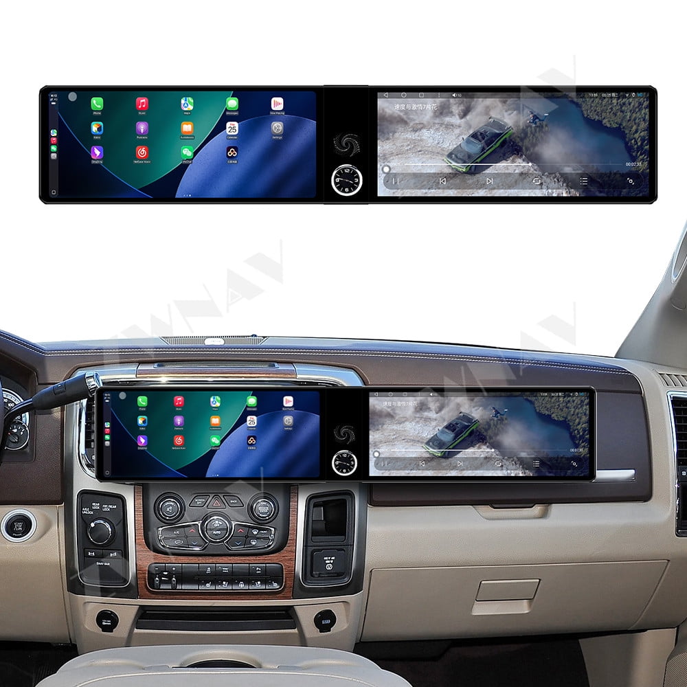 ZWNAV Dual 12.3 inch Screen Car Radio For Dodge Ram 2013-2019 Android GPS Navigation Multimedia Video Player Stereo Receiver Head Unit