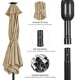 thumbnail image 5 of Renwick 9Ft Outdoor Patio Umbrella with Solar Powered LED Lights Strips, Tan, 5 of 9
