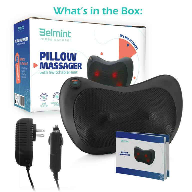 Belmint Shiatsu Massager with Heat, 8 Deep Kneading Nodes for Neck, Back  and Shoulder 
