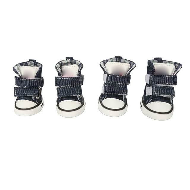 Zapatos para perros, 4 piezas de lona para cachorros, zapatos de lona para cachorros, zapatos deportivos de lona para perros y mascotas, artesanía superior