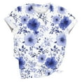 thumbnail image 4 of HONHUZH Womens Shirts Clearance 2025 Summer Tops Floral Graphic Crew Neck Blouse Short Sleeve Plus Size, 4 of 5