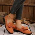 thumbnail image 6 of Viluyesy Womens Dressy Loafers, Shallow Comfort Low Heels Bowknot Fashion Work Ballet Flats Orange US5.5, 6 of 9