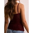 thumbnail image 4 of Women Lace Camisole Tank Tops Y2k Spaghetti Strap Camis Going Out Top Wine Red S, 4 of 7