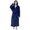 Dark Blue, variant on Patlollav Men Robes Pajamas Fleece Solid Casual Waist Tie Cardigan Pocket Long Sleeve Hooded Bathrobe