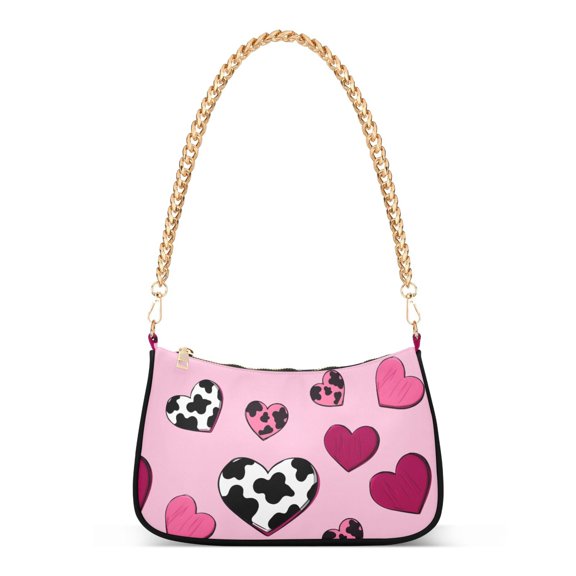 ALAZA Cute Hearts Women's Chain Shoulder Bag Hobo Handbag Tote Crossbody Purse