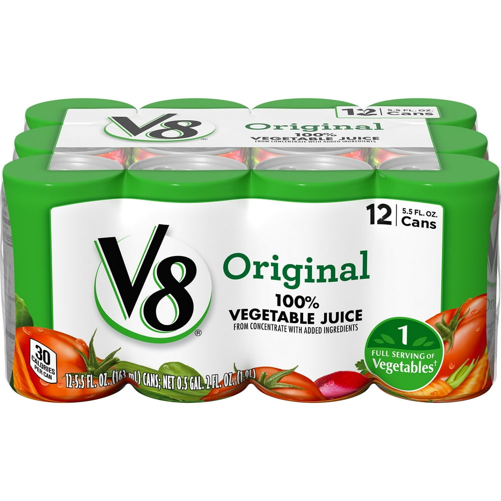 V8 Original 100 Vegetable Juice, 5.5 oz. Can (Pack of 12) Walmart