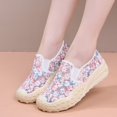 thumbnail image 4 of QWKLEAJ Women’s Floral Mesh Slip On Platform Sneakers Breathable Embroidery Mesh Shoes Non Slip Wedge Casual Walking Footwear for Summer Daily Outdoor Pink 5.5, 4 of 6