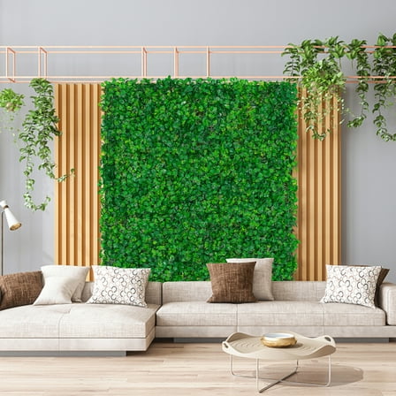 12pcs Artificial Plant Wall Panels, Artificial Boxwood Mat Wall Greenery Wall Backdrop Artificial Faux Hedge Plant Privacy Fence Panel Grass Topiary Plant Wall Hedge Mat 24"x16"