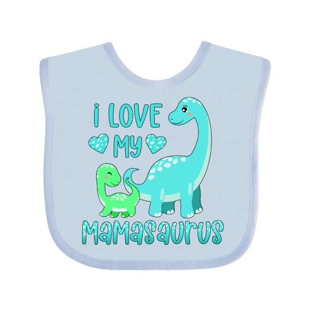 

Inktastic I Love My Mamasaurus Cute Brontosaurus Family Gift Baby Boy or Baby Girl Bib