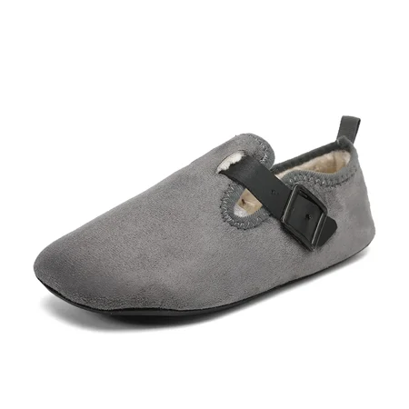 New Winter Cotton Men Shoes Warm Slip on Lightweight Slippers Women Plush Bedroom Home Cotton Loafers Unisex Winter Warm Shoes (Grey 38-39)