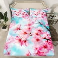 thumbnail image 2 of Feelyou 3D Japanese Blossoms Twin Sheet Sets for Female, Blue Pink Twin Fitted Sheet, Dreamy Flower Floral Flat Sheet, Super Cozy Room Decor, 3-Piece, 2 of 7