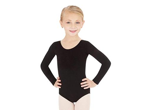 girls long sleeve black leotard