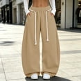 thumbnail image 7 of Vixolx Womens Wide Leg Sweatpants Decorative Drawstring Elastic Waist Baggy Barrel Pants with Pockets Casual Solid Color Trousers, 7 of 7