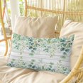 thumbnail image 4 of Green Pillow Covers, Linen Long Throw Pillow Case, Eucalyptus Leaves Holiday Pillow Protector Decorative Cushion Cover for Living Room/Bedroom 12" x 20", 4 of 8