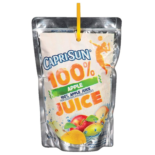Capri Sun Apple 100 Juice Drink (4.05 oz Pouches, Pack of 48