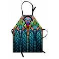 thumbnail image 1 of Abstract Apron, Curves Pattern with Weathered Colors and Blue Ombre Detail Graphic Floral Motifs, Unisex Kitchen Bib with Adjustable Neck for Cooking Gardening, Adult Size, Multicolor, by Ambesonne, 1 of 4