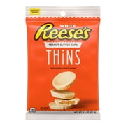 REESE'S, THiNS White Creme Peanut Butter Cups Candy, Individually Wrapped, 3.1 oz, Bag