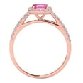 thumbnail image 3 of Mauli Jewels Rings for Women 2.50 Carat Diamond And Emerald Shaped Pink 4-prong 10K Rose Gold, 3 of 6