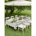 thumbnail image 3 of Outdoor Tablecloth with Umbrella Hole and Zipper, Easter Rectangle Table Cloth 60x84 Inch Waterproof Tablecloth, Spring Truck Rabbit Flowers Eggs Green Check Picnic Table Cover for Patio Camping, 3 of 7