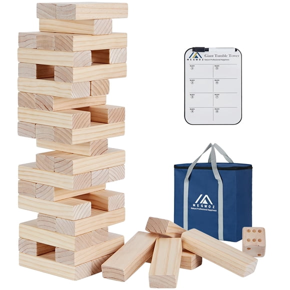 Juego Giant Tumble Tower Megwoz de 60 piezas con dados y marcador